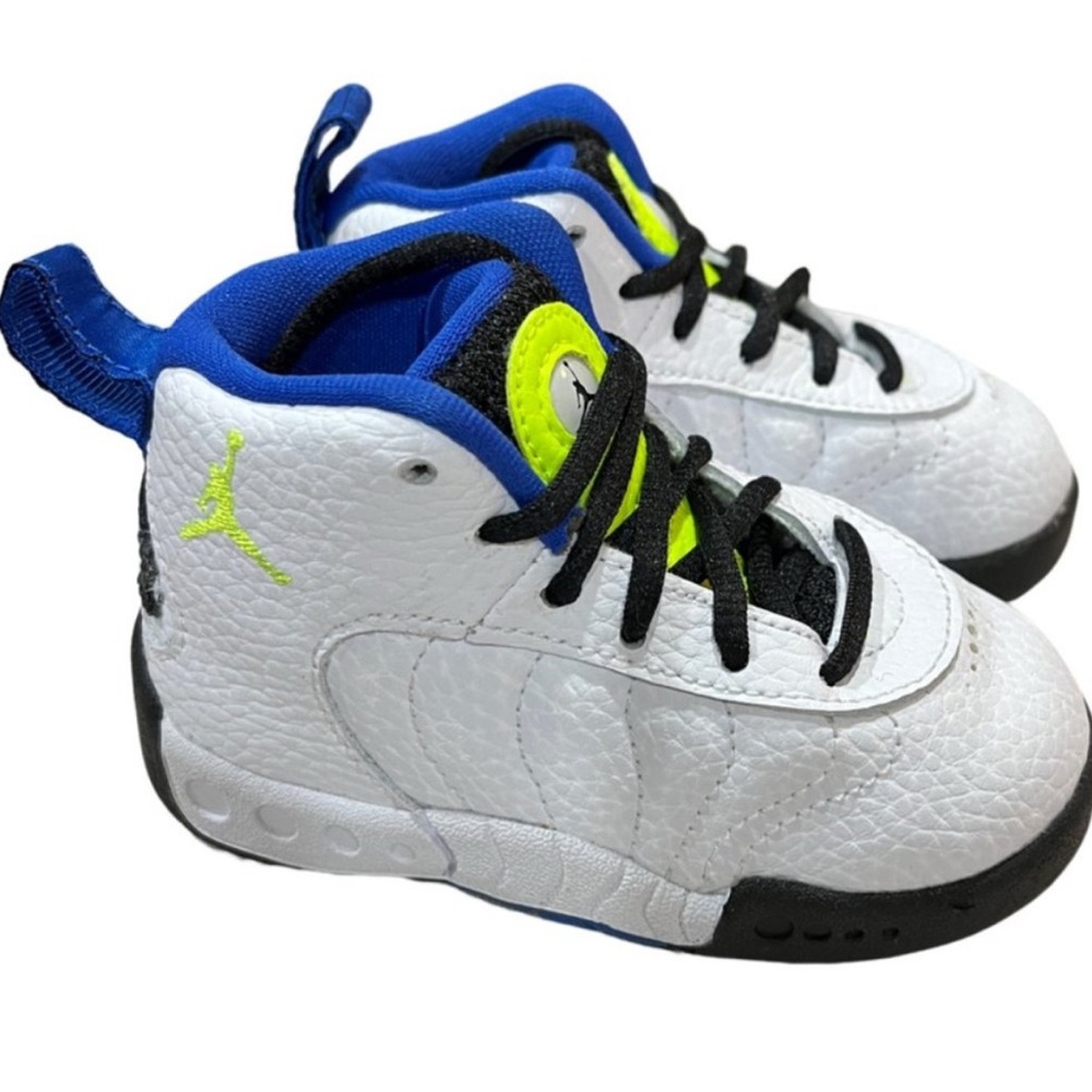 AirJordan Jumpman Pro. Baby Size 5c White/Black/Blue/Lime green NWOT